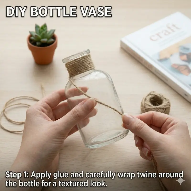 DIY bottle vase easy crafts for lazy days at home