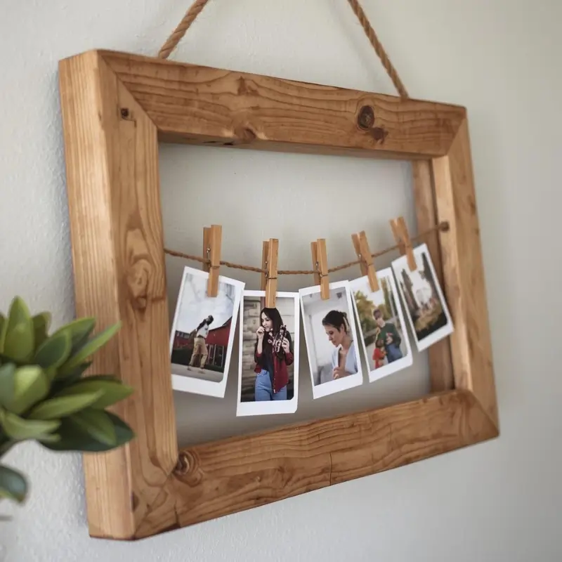 clothespin photo frame DIY home decor craft