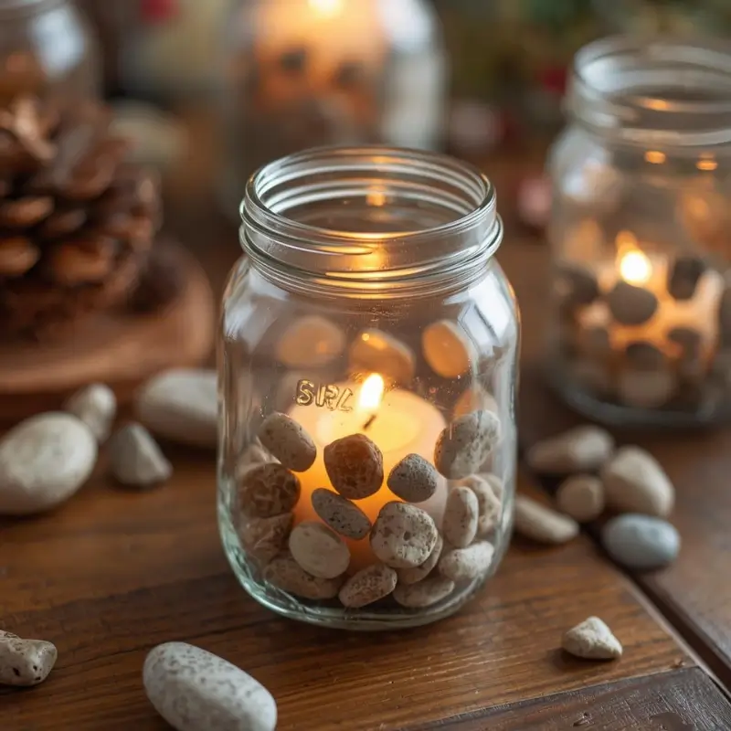 DIY candle holder jar home decor craft