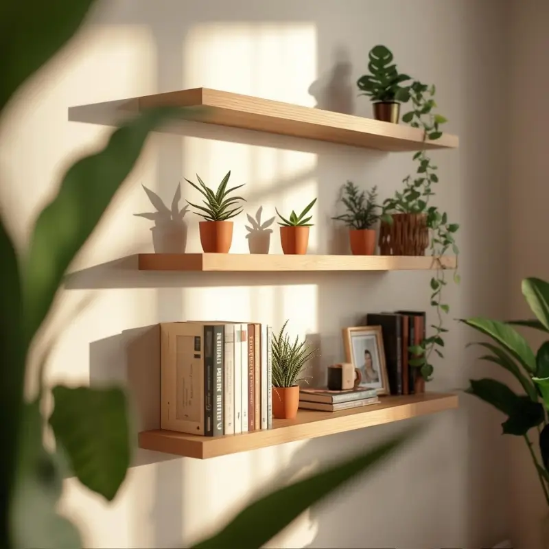 DIY floating shelves minimalist home decor idea