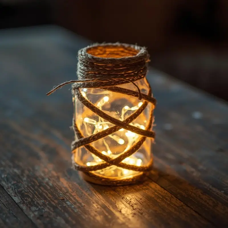 DIY home decor crafts mason jar lantern with fairy lights