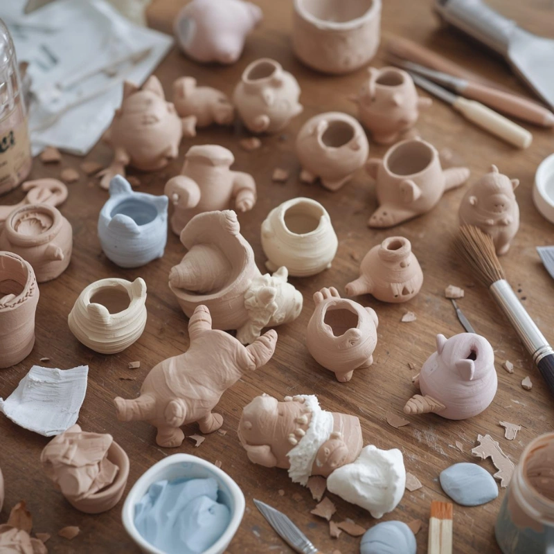 air dry clay mini pot craft easy crafts to do at home