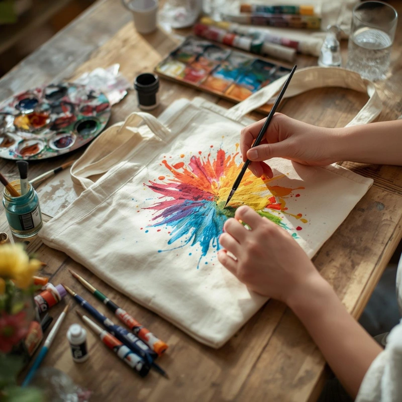 hand painted tote bag craft easy crafts to do at home