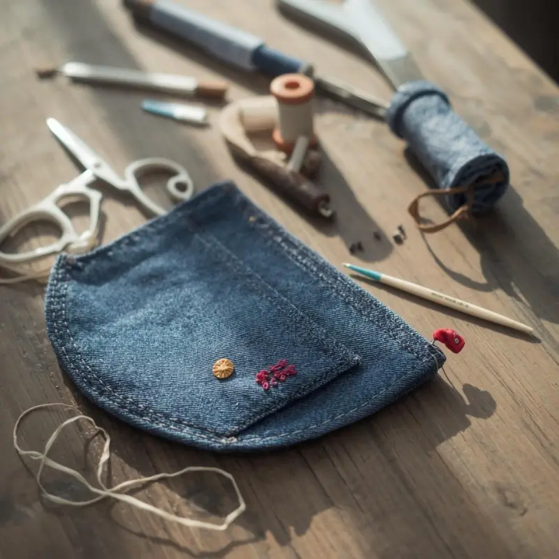 old jeans storage pouch recycled craft