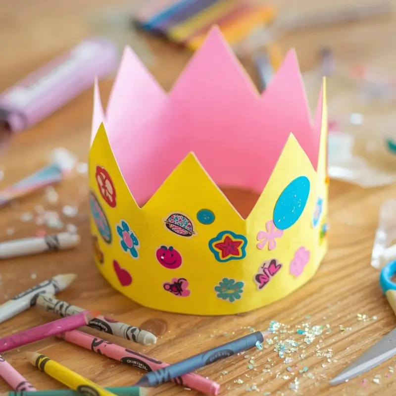DIY paper crown craft idea for kids