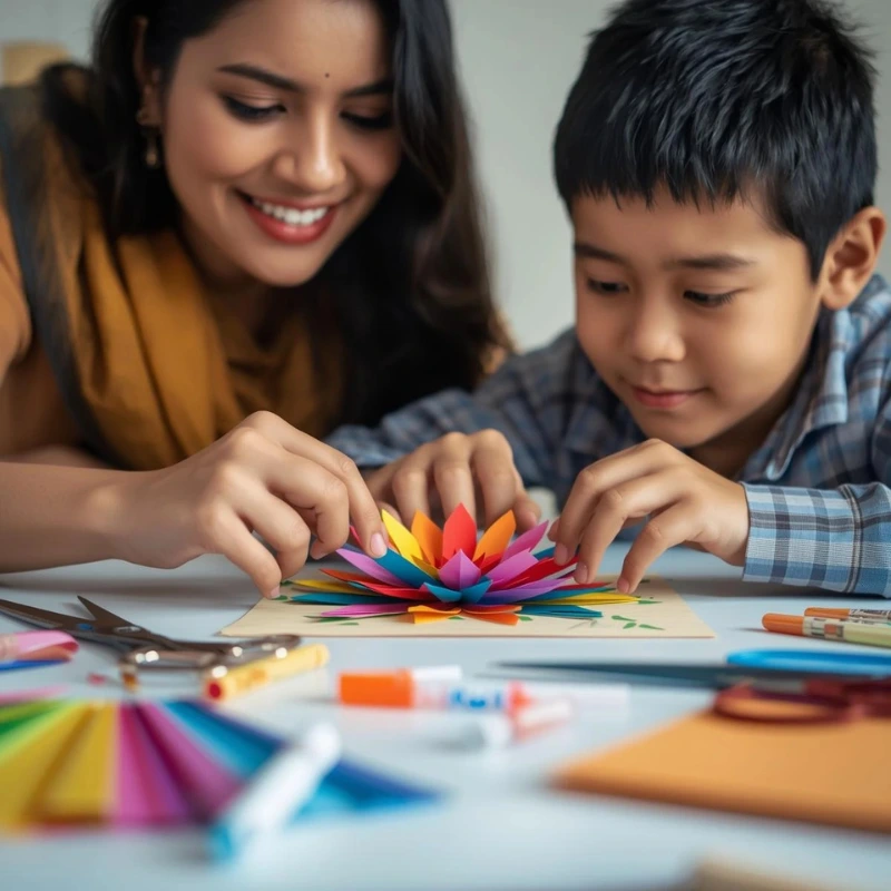 colorful paper flower craft easy crafts to do at home