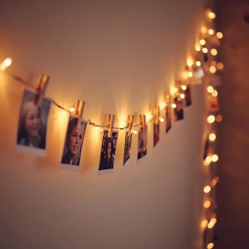 photo clip string lights DIY home decor wall decoration
