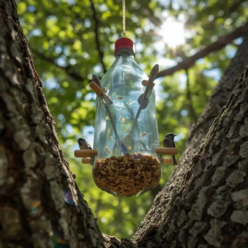 plastic bottle bird feeder DIY craft