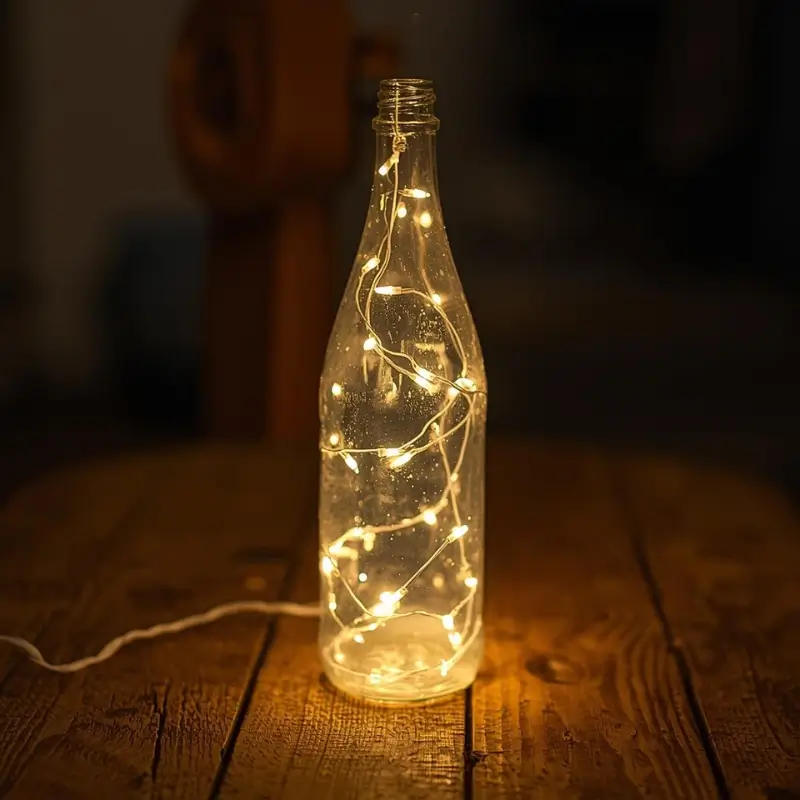 plastic bottle fairy light lamp DIY