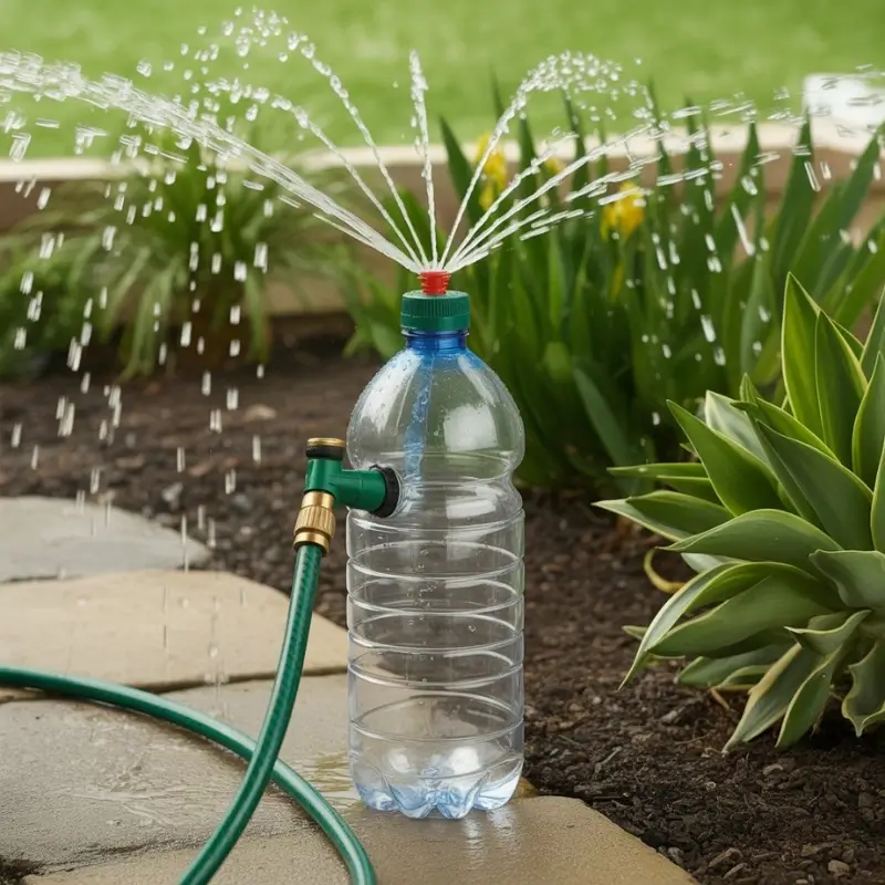 plastic bottle garden sprinkler DIY