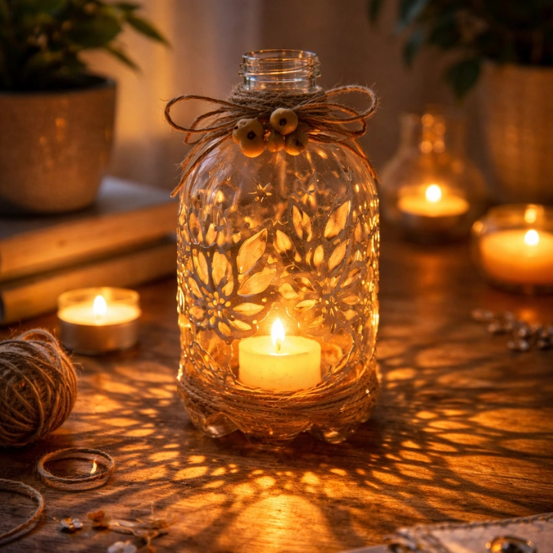 plastic bottle lantern DIY craft