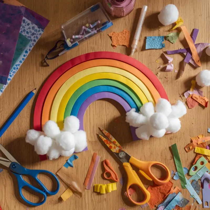 easy rainbow paper craft idea for kids