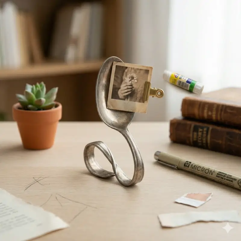 spoon photo holder easy crafts for lazy days DIY