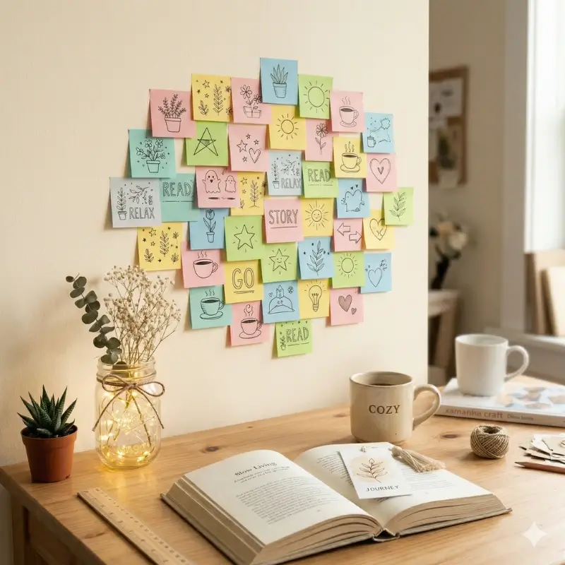 sticky note doodle art easy crafts for lazy days